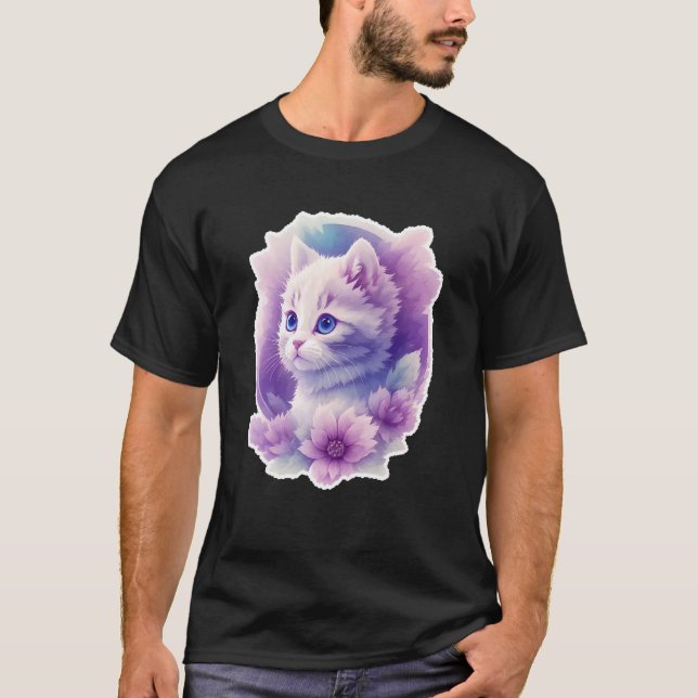 Camiseta Design de gatinho adorável (Frente)