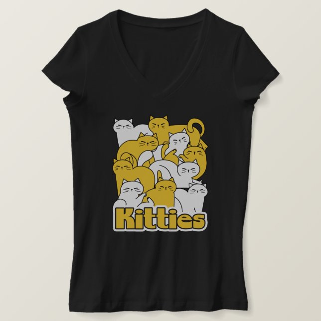 Camiseta Design de Gatinho Chubby - Adorável Arte Gato (Frente do Design)