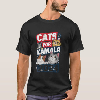 Camiseta Design de Gato Bonito para Mulheres Sem Fios Kamal