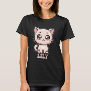 Camiseta Design de Gato de Gatinho Lily Cute para Meninas L