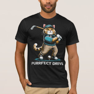Camiseta Design de Gato de Golfe Purfect Drive