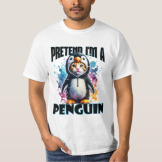 Camiseta Design de Gato de Pinguim Bonito para Criações Rep
