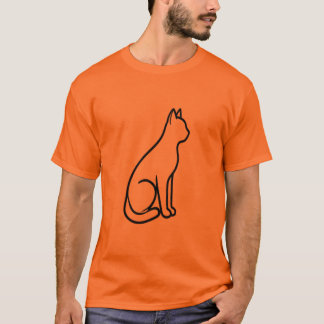 Camiseta Design de Gato em Arte Linear Minimalista