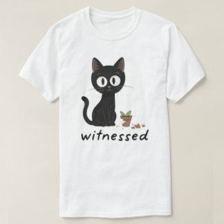 Camiseta Design de Gato Engraçado Presenciado