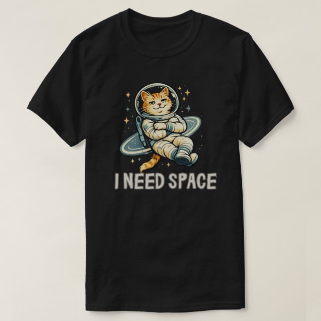 Camiseta Design de gato engraçado que precisa de espaço (Frente do Design)