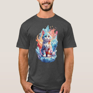 Camiseta Design de Gato Fantasia Cristal Fofo