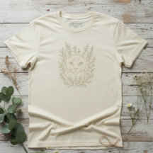 Design de Gato Floral Botânico – Arte de Gato em L