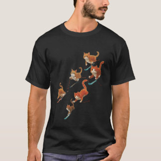 Camiseta Design de Gato Fofo Esquiar - Humor
