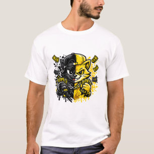 Camiseta Design de Gato Grafite Urbano