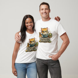 Camiseta Design de Gato Leitor Fofo
