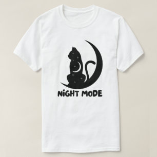 Camiseta Design de Gato Lua Minimalista