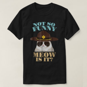 Camiseta Design de Gato Policial Mal-Humorado Engraçado