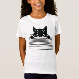 Camiseta Design de Gato Preto Artístico