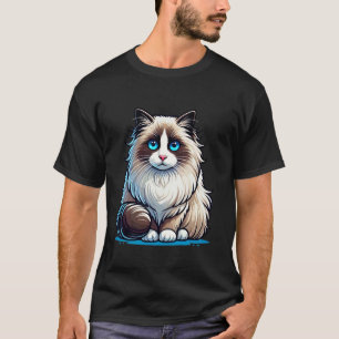 Camiseta Design de Gato Ragdoll Adorável
