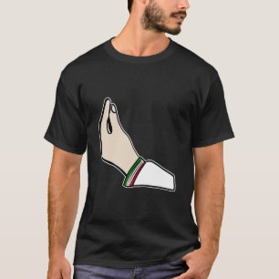 Camiseta Design de Gesto de Mão Italiano com Bandeira Itali