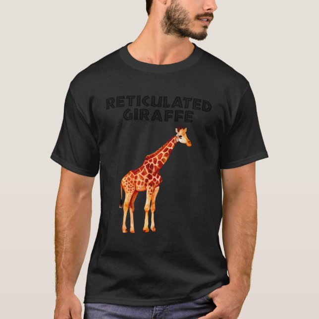 Camiseta Design De Girafa Reticulada Para Girafas Africanas (Frente)