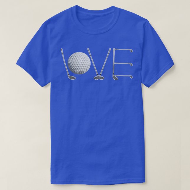 Camiseta DESIGN de Golfe AMOR com Golf Clubs Dando Presente (Frente do Design)