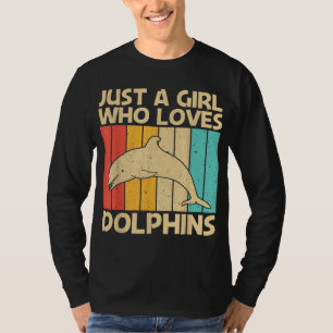 Camiseta Design de Golfinho legal Para Meninas Mãe Oceano B