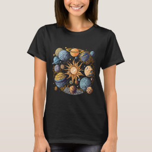 Camiseta Design de Gráfico do Sistema Solar