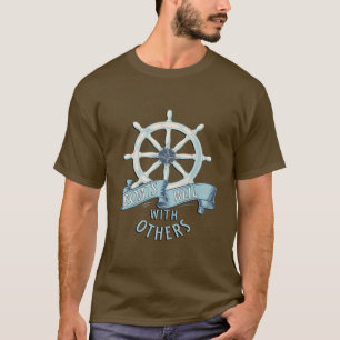 Camiseta Design de gráfico náutico do barco e Barco engraça