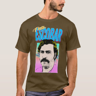Camiseta Design de Gráfico Retroativo Estilado Pablo Escoba