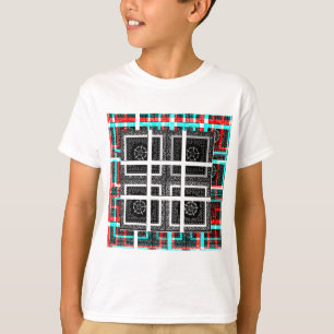 Camiseta Design de Gráficos Preto, Branco e Vermelho com Ve