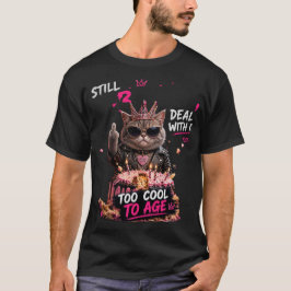 Camiseta Design de Grafite Neon de Aniversário de Gato Selv