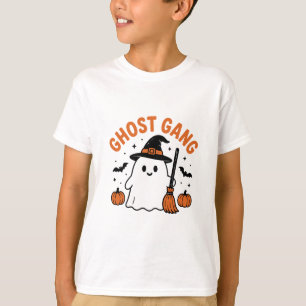 Camiseta Design de Grupo de Bruxas Fantasmas Fofas de Hallo