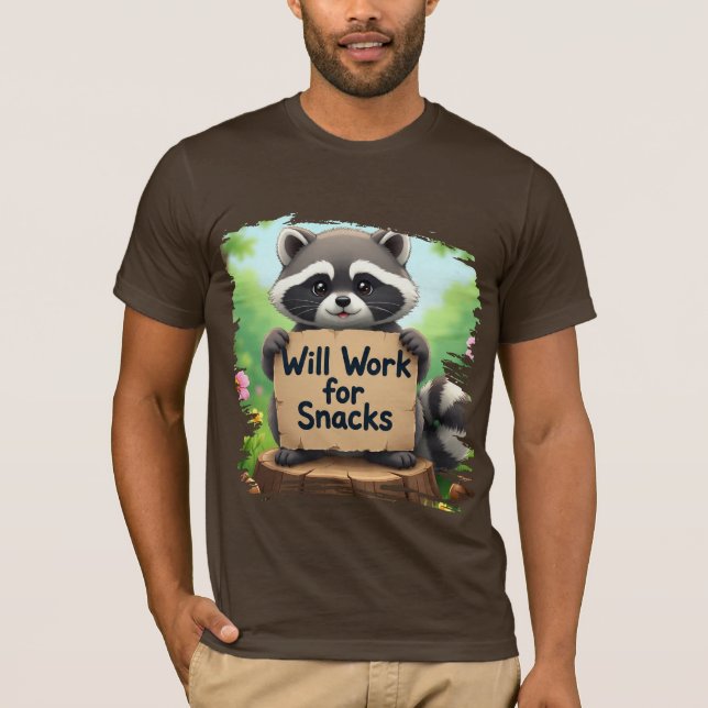 Camiseta design de guaxinim fofo com citação engraçada (Frente)