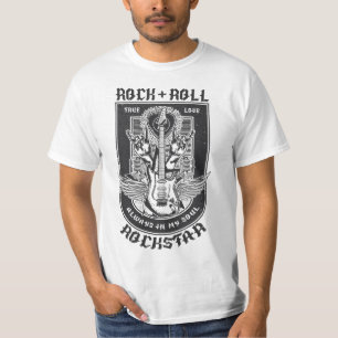 Camiseta Design de Guitar Rock