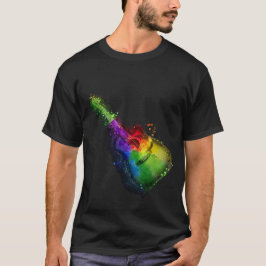Camiseta Design de guitarra Colorida