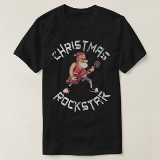 Camiseta Design de Guitarra Rockstar de Natal