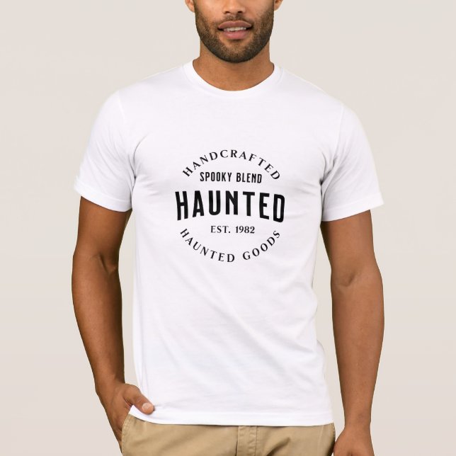 Camiseta Design de Halloween Assombrado Vintage (Frente)