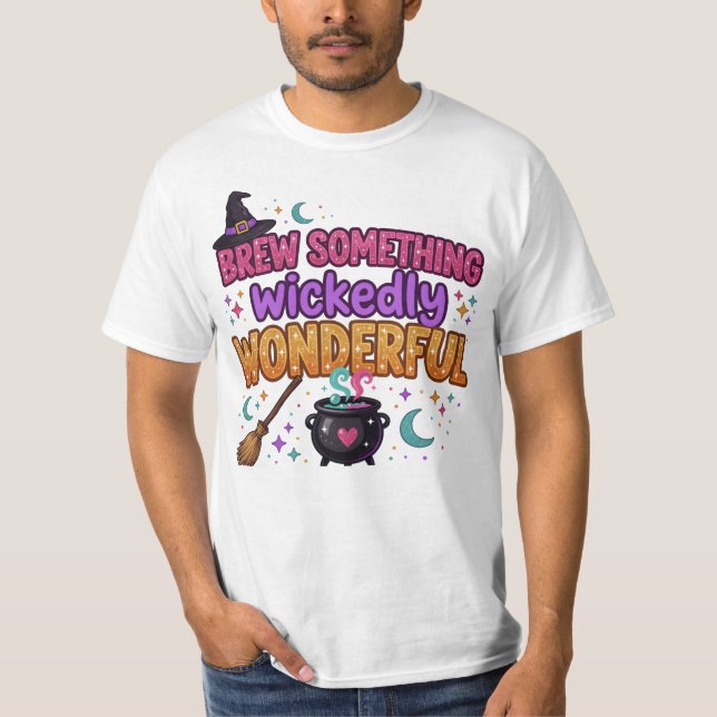 Camiseta Design de Halloween com Brilho Fofo (Frente)