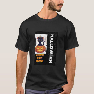 Camiseta Design de Halloween de Gato Preto Assustador – Noi