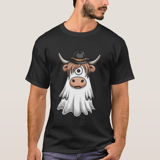 Camiseta Design de Halloween Fantasma de Vaca das Terras Al (Frente)