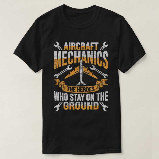 Camiseta Design de Herói Mecânico da Aeronave Mens para aer (Frente do Design)