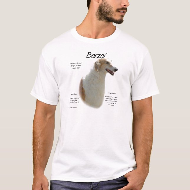 Camiseta Design de História de Borzoi (Frente)