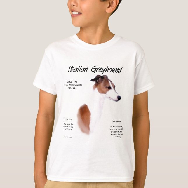 Camiseta Design de História de Greyhound Italiano (Frente)