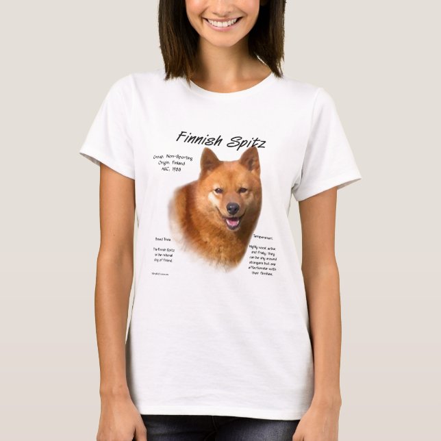 Camiseta Design de História de Spitz Finlandês (Frente)