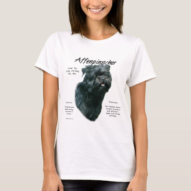 Camiseta Design de História do Affenpinscher (Frente)