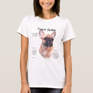 Camiseta Design de História do Buldogue Francês