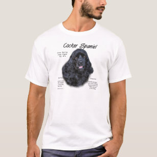 Camiseta Design de História do Cocker Spaniel (preto)