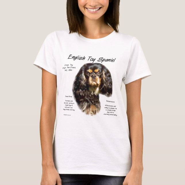 Camiseta Design de História do inglês Toy Spaniel (kingchar (Frente)