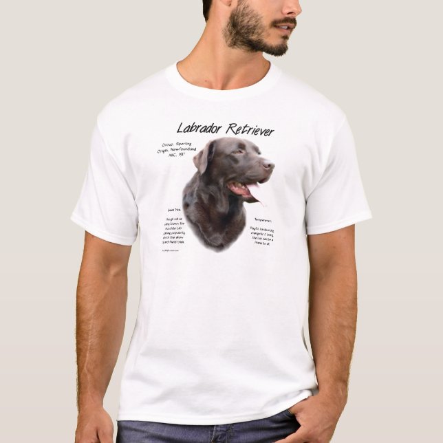 Camiseta Design de História do Labrador Retriever (chocolat (Frente)