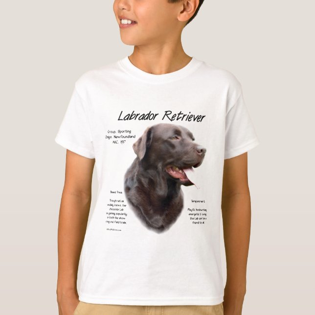 Camiseta Design de História do Labrador Retriever (chocolat (Frente)