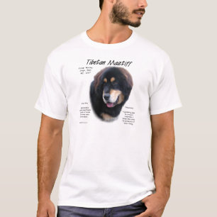 Camiseta Design de História do Mastiff Tibetano