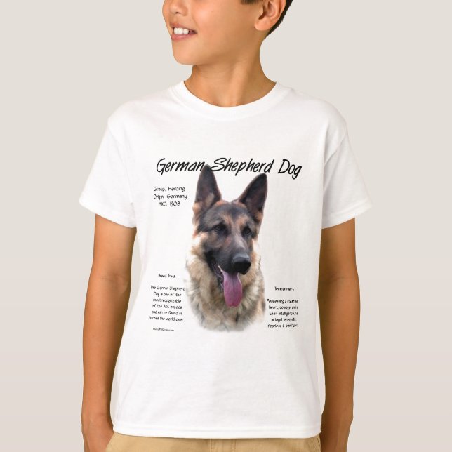 Camiseta Design de Histórico de Cachorro german shepherd (s (Frente)