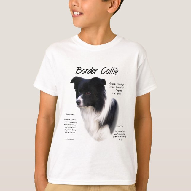 Camiseta Design de Histórico de Collie de Borda (Frente)