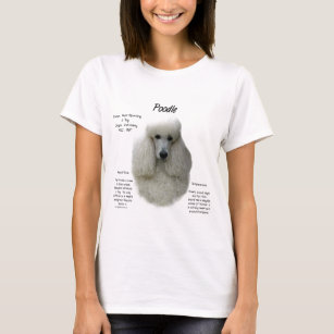 Camiseta Design de Histórico de Poodle (wht)